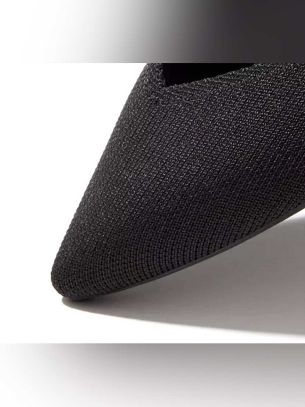 NIB [Rothy's] The Point II Flats Pointed Knit Flat Slip-On Shoes Black Women's 6 - Picture 3 of 13